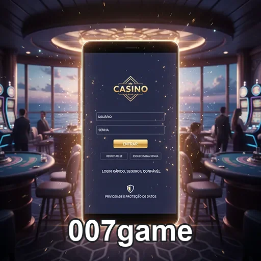 Tela de login para dispositivos móveis do 007game, um emocionante cassino online.