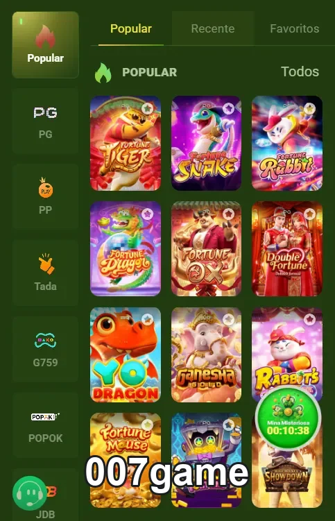 Usuário jogando com segurança no app 007game